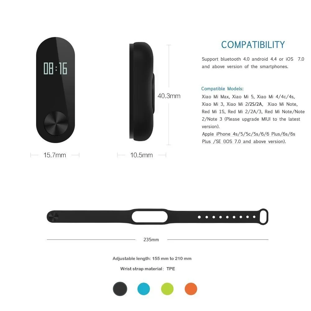 Умный Браслет Xiaomi Mi Band 2