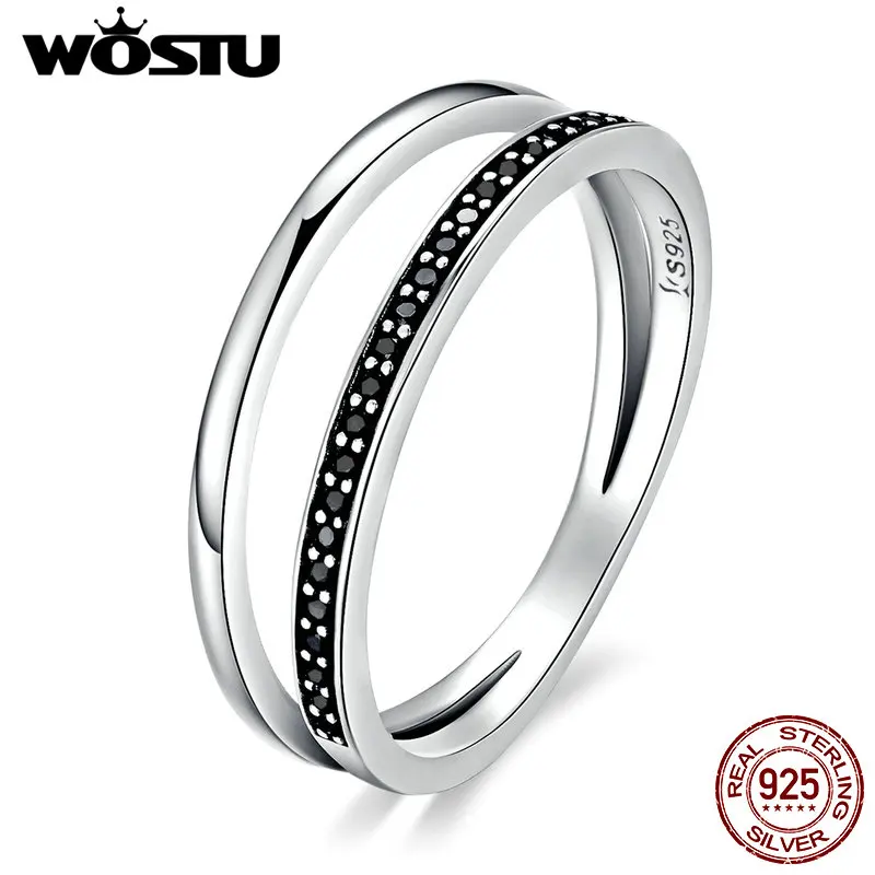 WOSTU New Fashion 100% 925 Sterling Silver Double Circle Black Clear CZ Stackable Finger Ring For Women Luxury Jewelry FIR082
WOSTU New Fashion 100% 925 Sterling Silver Double Circle Black Clear CZ Stackable Finger Ring For Women Luxury Jewelry FIR082