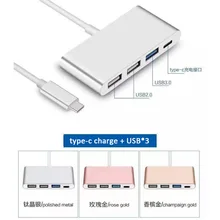 NEW Type C To 4-Port USB 3.0 Hub OTG Charger Cable Adapter for LE LETV Mobile Phone Notebook Type-C PD