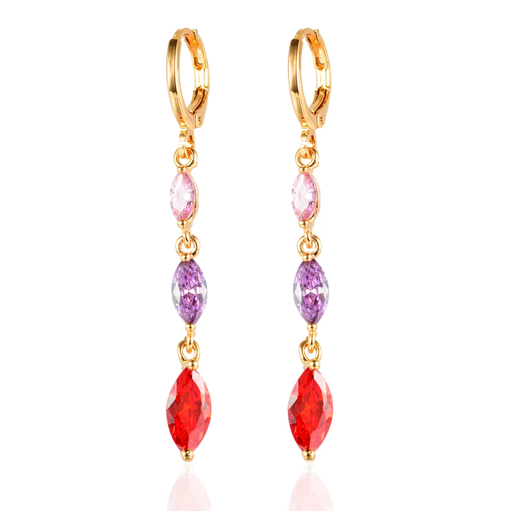 Fashion Gold Color Earrings Long Drop CZ Stone Women Girls Dangle Earrings Jewelry
Fashion Gold Color Earrings Long Drop CZ Stone Women Girls Dangle Earrings Jewelry