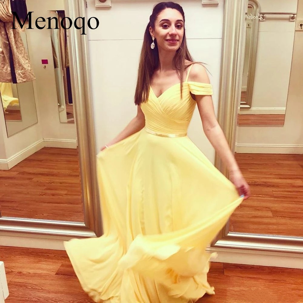 Menoqo Yellow V-Neck A Line Evening Dresses Spaghetti Strap Off The Shoulder Backless Formal Chiffon Evening Party Gowns P7JY23
Menoqo Yellow V-Neck A Line Evening Dresses Spaghetti Strap Off The Shoulder Backless Formal Chiffon Evening Party Gowns P7JY23