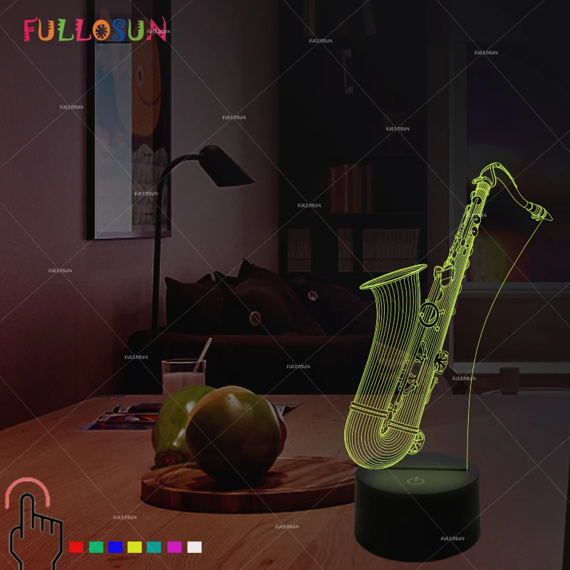 LED Night Light Saxophone USB 3D Lamp 7 Colors Sensor 3D Bedroom Lights Atmosphere Decoration Gift
LED Night Light Saxophone USB 3D Lamp 7 Colors Sensor 3D Bedroom Lights Atmosphere Decoration Gift