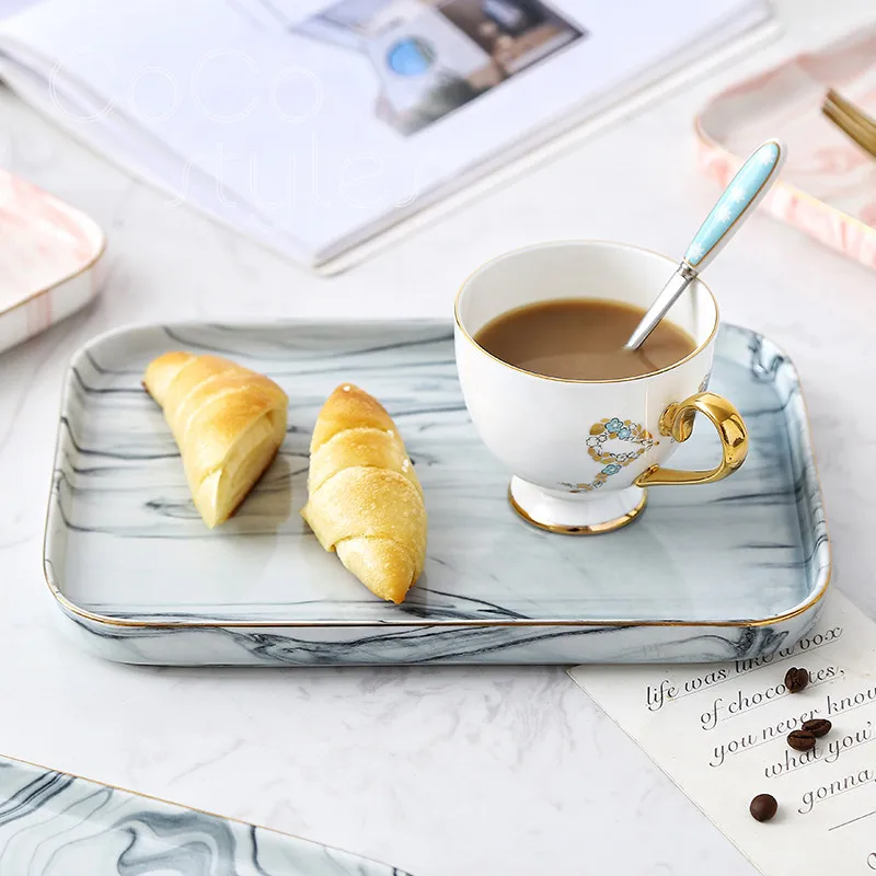 Cocostyles InsFashion high-end marble pattern pink and black ceramic serving tray for nordic style home and restaurant decor
Cocostyles InsFashion high-end marble pattern pink and black ceramic serving tray for nordic style home and restaurant decor
