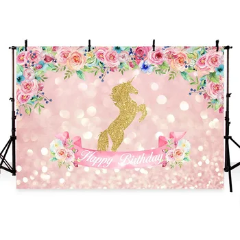 Unicorn Birthday Party Photography Backgrounds Baby Shower Glitter Watercolor Pink Flowers Gril Party Kids Banner Photocall
Unicorn Birthday Party Photography Backgrounds Baby Shower Glitter Watercolor Pink Flowers Gril Party Kids Banner Photocall