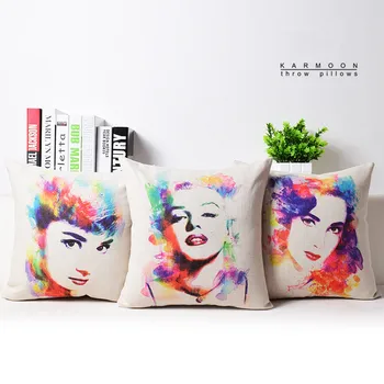 Watercolor Marilyn Monroe Audrey Hepburn Taylor Home Decor cushion Linen cotton pillow sofa cushions decorative Throw Pillow
Watercolor Marilyn Monroe Audrey Hepburn Taylor Home Decor cushion Linen cotton pillow sofa cushions decorative Throw Pillow
