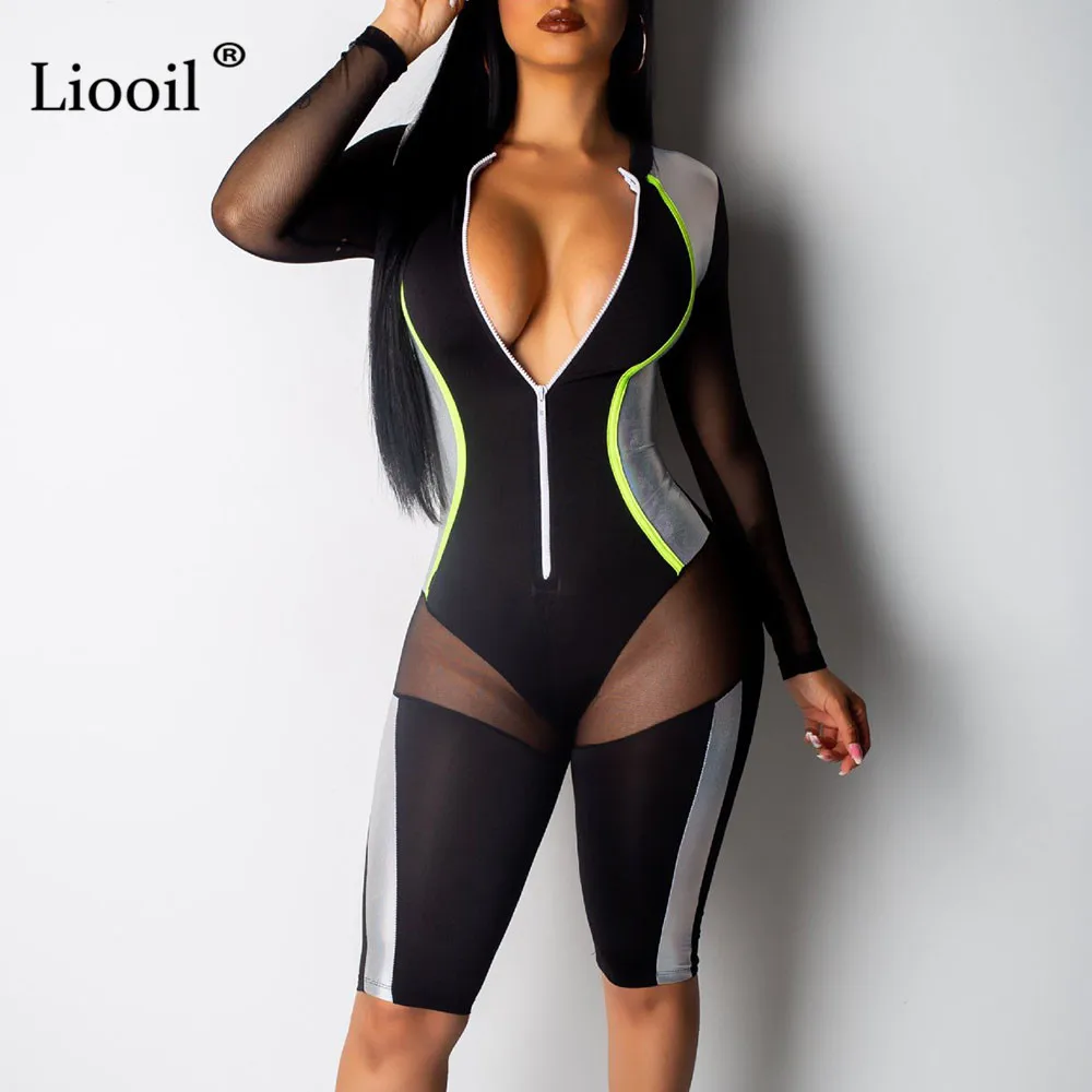 Liooil Patchwork PU Mesh Sexy Bodycon Jumpsuits For Women 2019 Long Sleeve Zipper Color Block Party Club Rompers Womens Jumpsuit
Liooil Patchwork PU Mesh Sexy Bodycon Jumpsuits For Women 2019 Long Sleeve Zipper Color Block Party Club Rompers Womens Jumpsuit