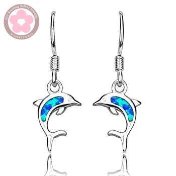 RH0044 Cute Dolphin Blue Opal Gem 925 Sterling Silver Earrings for Women Charm Silver Jewelry Small Earrings for Lady
RH0044 Cute Dolphin Blue Opal Gem 925 Sterling Silver Earrings for Women Charm Silver Jewelry Small Earrings for Lady