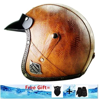 DOT Approved Motorcycle Motorbike Moped Cruise Touring PU leather Helmet Open Face Jet - casco Brown S to XXL
DOT Approved Motorcycle Motorbike Moped Cruise Touring PU leather Helmet Open Face Jet - casco Brown S to XXL