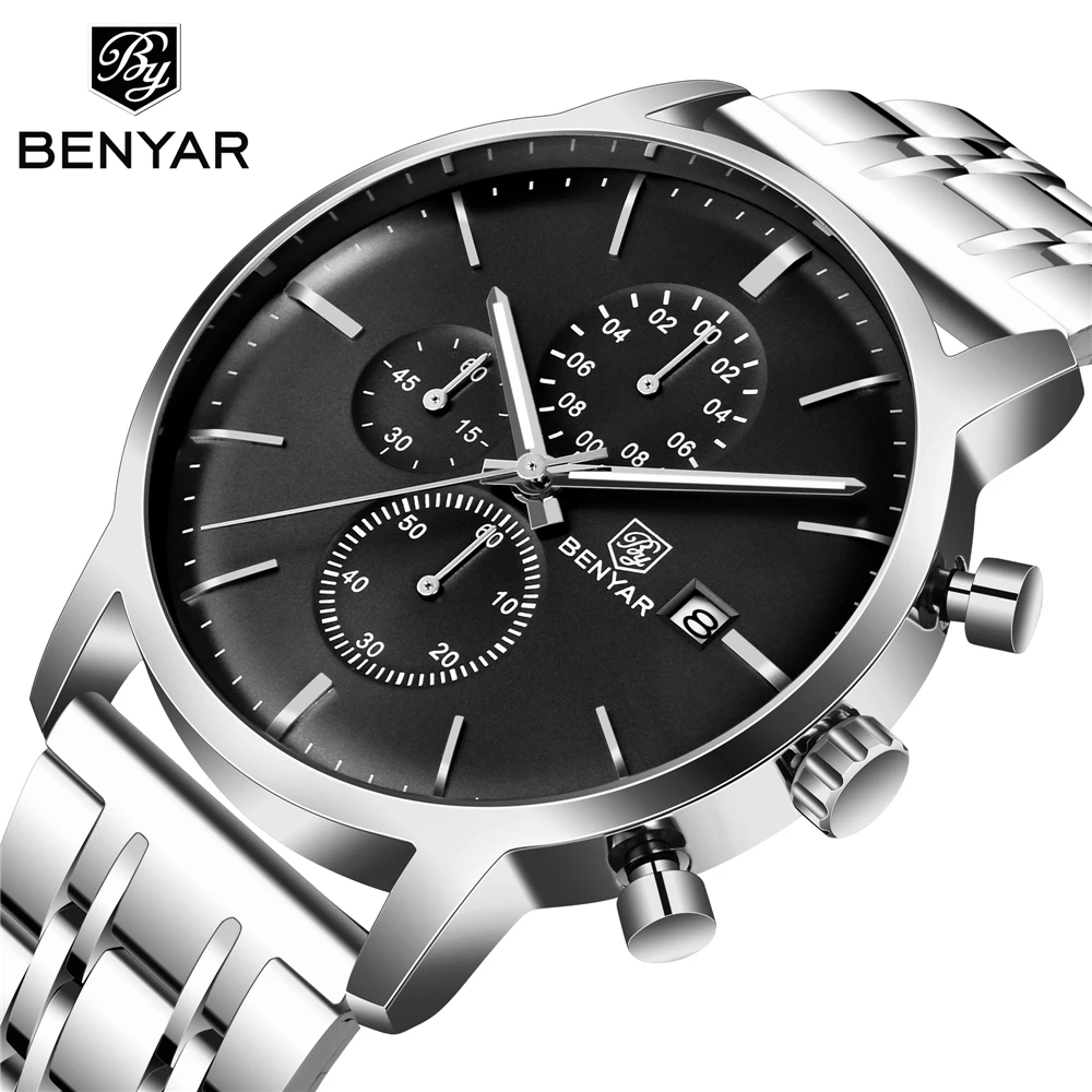 BENYAR 2019 New Men Watch Business Full Steel Quartz Top Brand Luxury Casual Waterproof leather Sports Male Wristwatch Relogio
BENYAR 2019 New Men Watch Business Full Steel Quartz Top Brand Luxury Casual Waterproof leather Sports Male Wristwatch Relogio