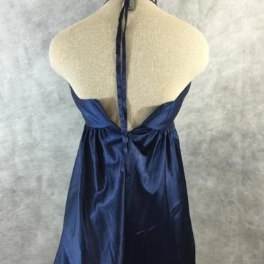 Jessica McClintock size 6 Formal Dress Prom blue halter Bridesmaid polyester (3)