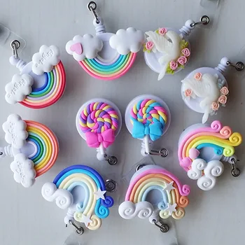 Washi Lollipop rainbow Retractable Badge reel ID Card Clip ID Badge Cute Little Tag Card Holder Reel For School Office Company
Washi Lollipop rainbow Retractable Badge reel ID Card Clip ID Badge Cute Little Tag Card Holder Reel For School Office Company