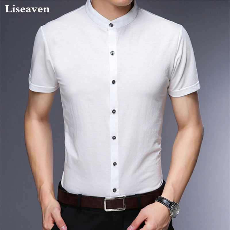 Liseaven Men Casual Shirt Mens camisa masculina Short Sleeve Shirt Slim Fit Fashion Male Shirts Solid Color Men's Clothing
Liseaven Men Casual Shirt Mens camisa masculina Short Sleeve Shirt Slim Fit Fashion Male Shirts Solid Color Men's Clothing