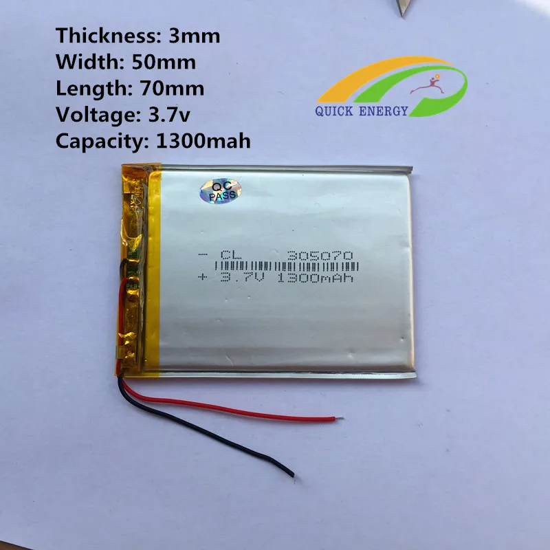 3.7V thium polymer battery 305070 Onda MP4 MP5 GPS eBook 1300MAH | Электроника