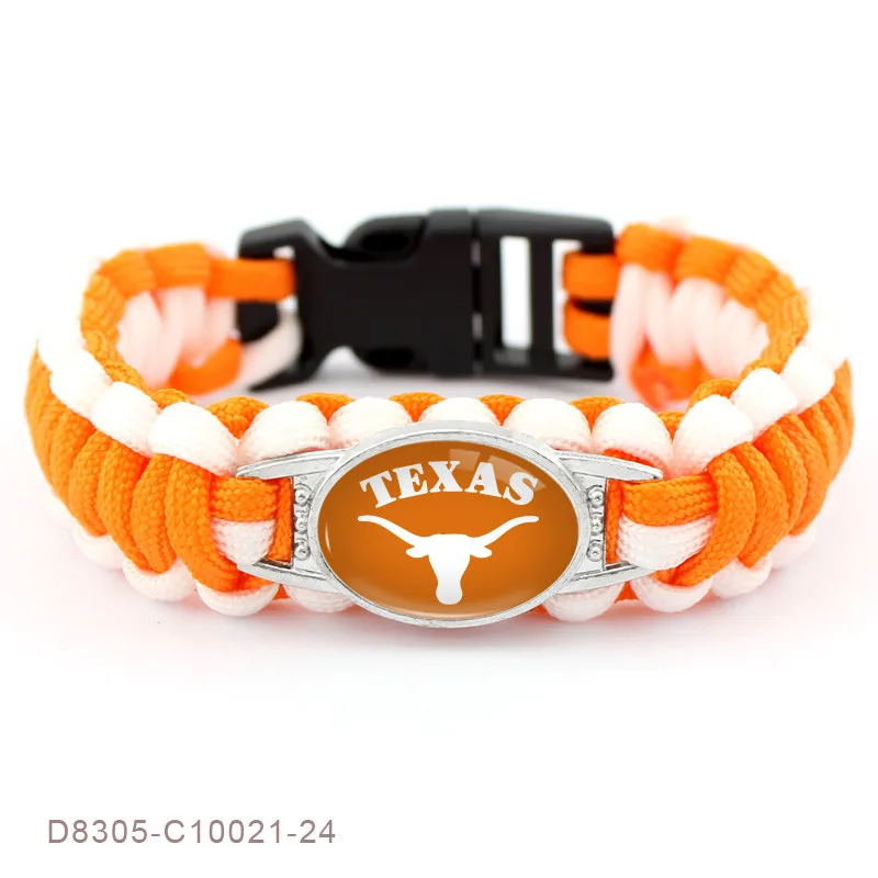 Hot Sale 10pcs/lot Football Sports Texas Charm Bracelet Hand-made Longhorns Survival Paracord Bracelets & Bangles For Man Woman
Hot Sale 10pcs/lot Football Sports Texas Charm Bracelet Hand-made Longhorns Survival Paracord Bracelets & Bangles For Man Woman