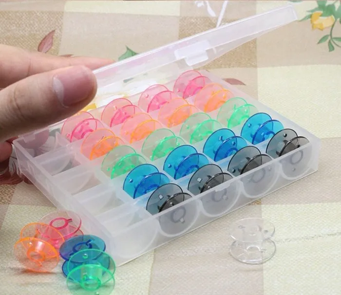 mylb 1box=25Pcs Colorful Plastic Empty Bobbins Sewing Machine Spools Case Storage Box for Sewing Machine Shopping Bobbin
mylb 1box=25Pcs Colorful Plastic Empty Bobbins Sewing Machine Spools Case Storage Box for Sewing Machine Shopping Bobbin