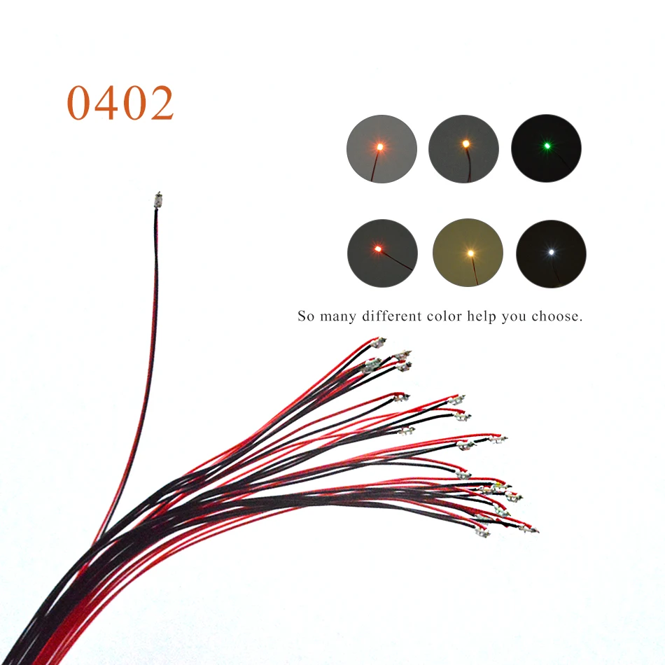20pcs with 1.5K resistor 0402 SMD model train HO N OO scale Pre-soldered micro litz wired LED leads
20pcs with 1.5K resistor 0402 SMD model train HO N OO scale Pre-soldered micro litz wired LED leads