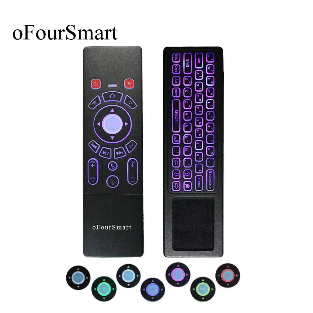 T6C Air Mouse 7 Color Backlit Keyboard with Touchpad 2.4Ghz Wireless chargeable Remote Control for Smart TV Air Mouse TV Box TX3
T6C Air Mouse 7 Color Backlit Keyboard with Touchpad 2.4Ghz Wireless chargeable Remote Control for Smart TV Air Mouse TV Box TX3