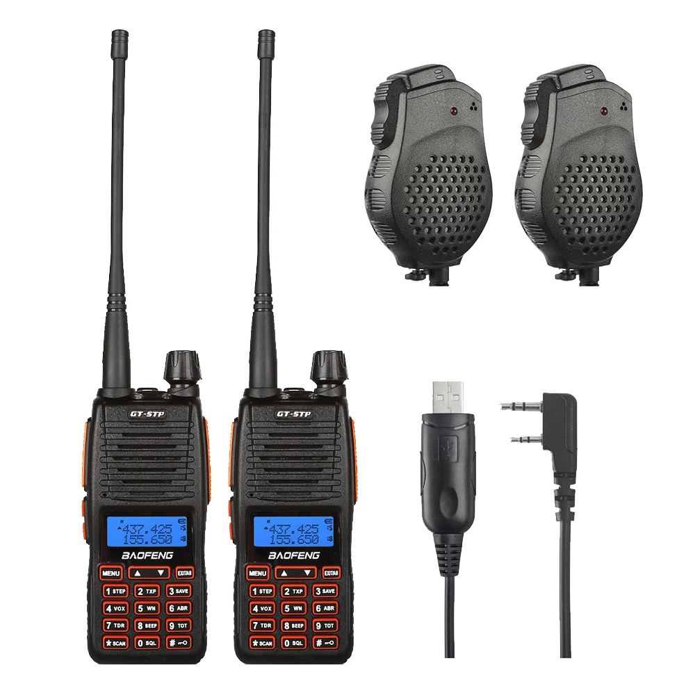 2pcs Baofeng GT-5TP VHF/UHF Dual Band Ham Walkie Talkie Two Way Radio with Dual PTT Speaker Win10 Supported Cable 1/4/8W
2pcs Baofeng GT-5TP VHF/UHF Dual Band Ham Walkie Talkie Two Way Radio with Dual PTT Speaker Win10 Supported Cable 1/4/8W