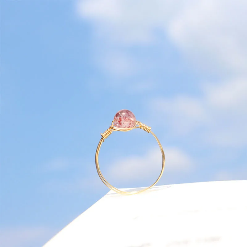 Luxury Korean Rings Pink Strawberry Crystal Moonstone Hand Made Lucky Bead Rings for Women Lady Simple Jewelry Gifts Tail Ring
Luxury Korean Rings Pink Strawberry Crystal Moonstone Hand Made Lucky Bead Rings for Women Lady Simple Jewelry Gifts Tail Ring