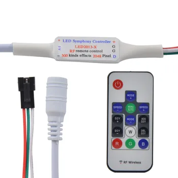WS2812B 14 key RF wireless remote control Symphony controller, built-in 300 kinds of pattern effects 5V 12V
WS2812B 14 key RF wireless remote control Symphony controller, built-in 300 kinds of pattern effects 5V 12V
