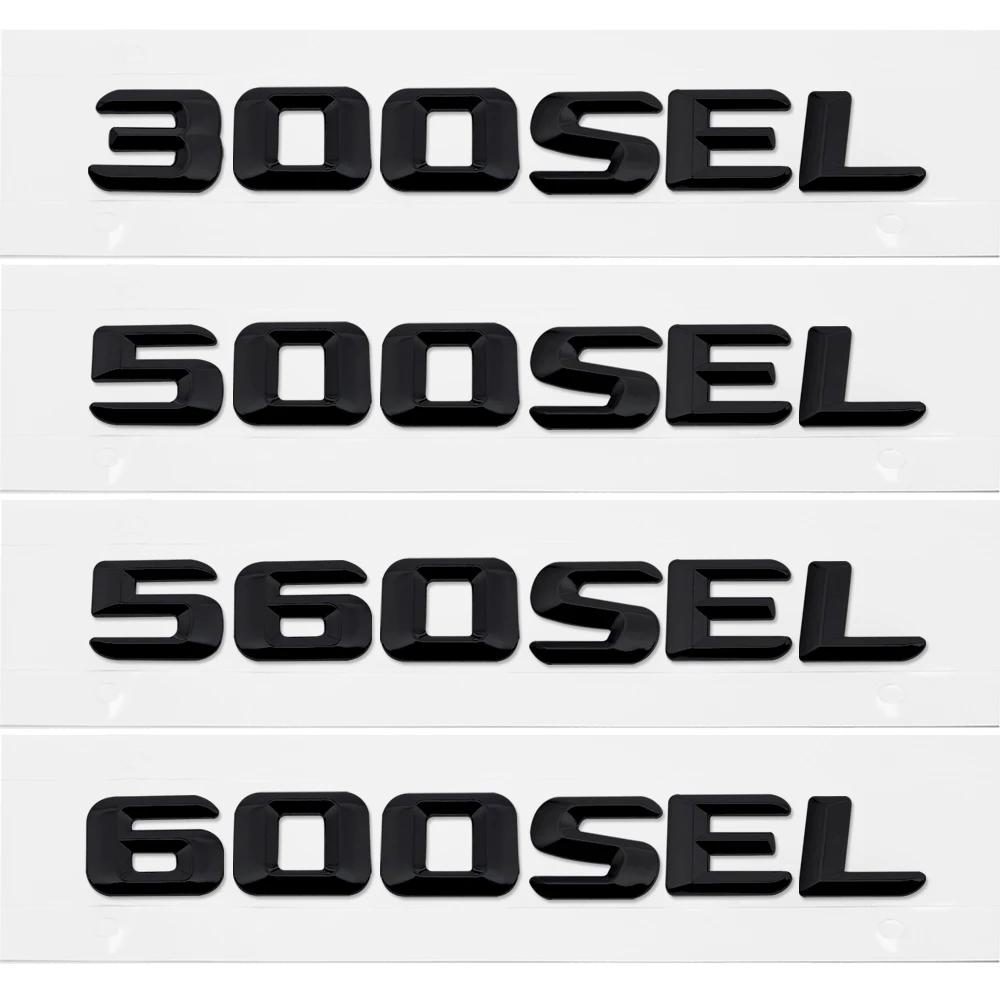 Metal Numbers Styling Badge Vehicle Tail Sticker Emblem Accessories For BENZ 300SEL 500SEL 560SEL 600SEL W211 W210 W203 W204 AMG |