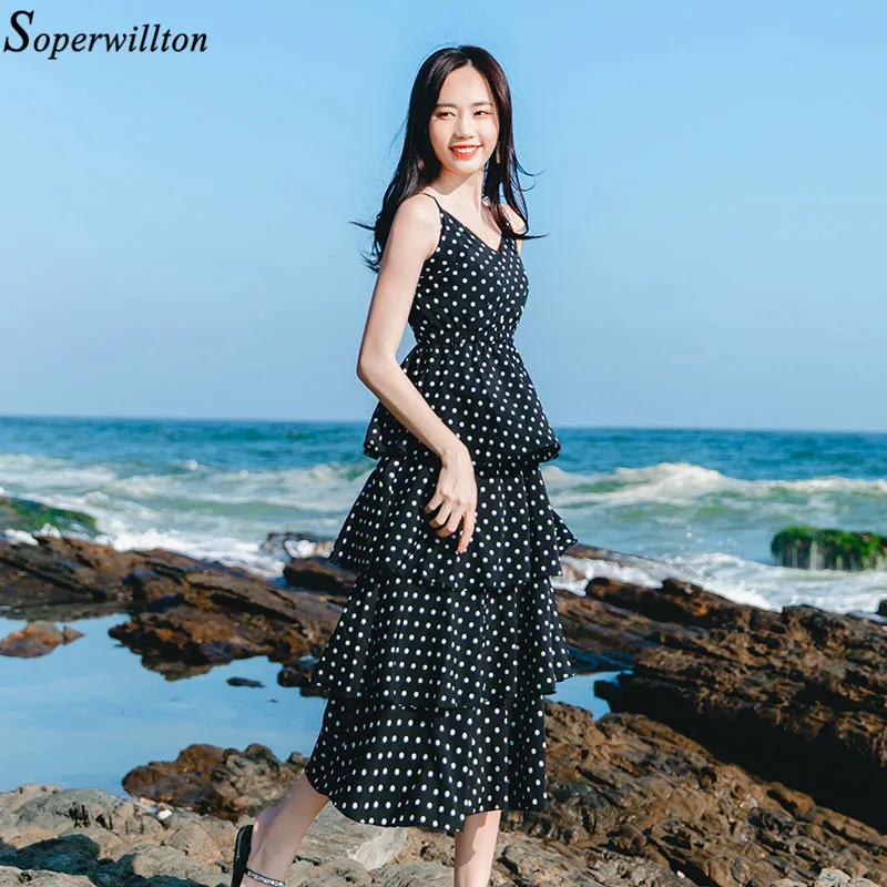 Ruffle Black Polka Dot Print Summer Long Dress Women Elegant 2019 Sleeveless Ladies Dresses Vestidos Party Beach Cocktail E07
Ruffle Black Polka Dot Print Summer Long Dress Women Elegant 2019 Sleeveless Ladies Dresses Vestidos Party Beach Cocktail E07