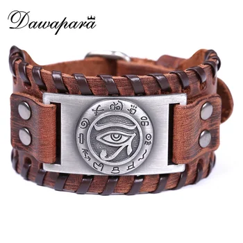 Dawapara Eyes Charm Genuine Leather Bracelet Bangles For Men's Wide Leather Adjustable Antique Bronze Bracelets Men Jewelry
Dawapara Eyes Charm Genuine Leather Bracelet Bangles For Men's Wide Leather Adjustable Antique Bronze Bracelets Men Jewelry