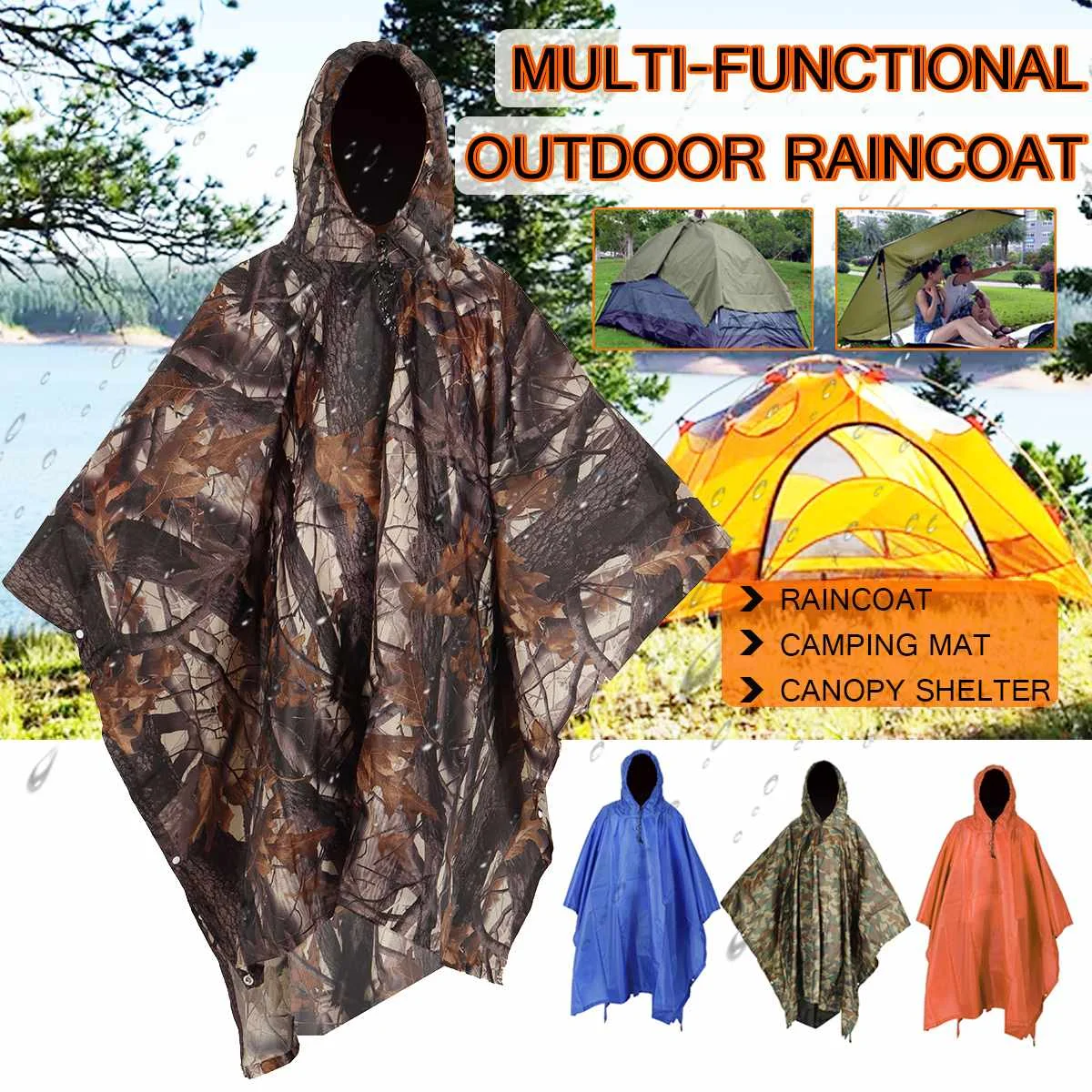 Multi-Functional Raincoat Outdoor Waterproof Rain Poncho Backpack Cover Portable Sunshade Camping Tarp Ground Mat for Hiking Pic
Multi-Functional Raincoat Outdoor Waterproof Rain Poncho Backpack Cover Portable Sunshade Camping Tarp Ground Mat for Hiking Pic