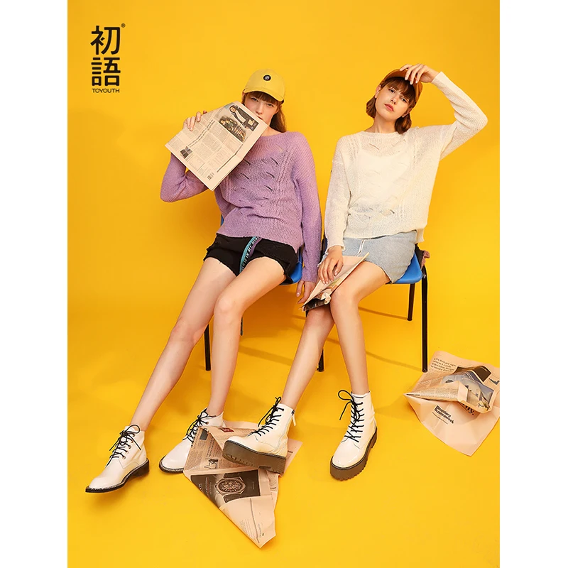 Toyouth 2019 Women Spring Sweater Casual Loose Hollow Out Long Sleeve Split Sweater Female Round Neck Solid Color Sweaters
Toyouth 2019 Women Spring Sweater Casual Loose Hollow Out Long Sleeve Split Sweater Female Round Neck Solid Color Sweaters