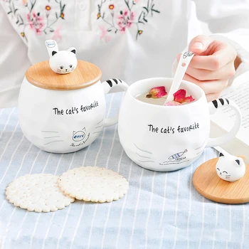 White Cat Mug With Lid and Spoon 480ml Creative Heat-resistant Ceramic Cup Cartoon Porcelain Mugs Milk Coffee Mugs Girls Gifts
White Cat Mug With Lid and Spoon 480ml Creative Heat-resistant Ceramic Cup Cartoon Porcelain Mugs Milk Coffee Mugs Girls Gifts