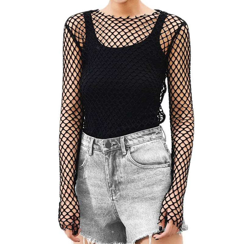 Women Sexy Beach Clothing See Through Perspective Sheer Mesh Fishnet T-Shirt Bodycon Long Sleeve Tops 2018 Party Club Tops
Women Sexy Beach Clothing See Through Perspective Sheer Mesh Fishnet T-Shirt Bodycon Long Sleeve Tops 2018 Party Club Tops