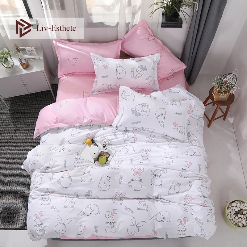 Liv-Esthete Wholes Cartoon Rabbit Bedding Set Double Queen King Bed Linen Soft Duvet Cover Flat Sheet Pillowcase For Adult
Liv-Esthete Wholes Cartoon Rabbit Bedding Set Double Queen King Bed Linen Soft Duvet Cover Flat Sheet Pillowcase For Adult