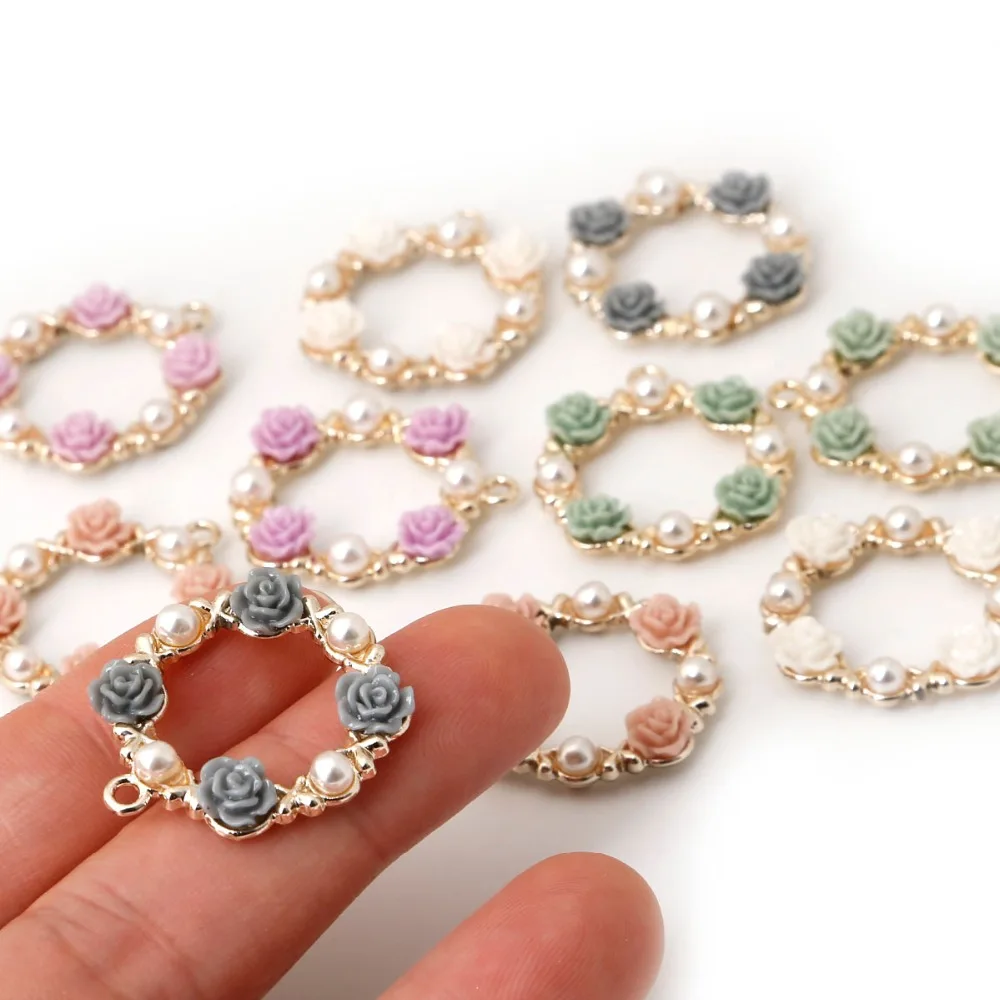 Bohemian Garland Pendant Alloy Pendant White Pearls and Resin Flowers Earring Necklace accessories For jewelry Making
Bohemian Garland Pendant Alloy Pendant White Pearls and Resin Flowers Earring Necklace accessories For jewelry Making