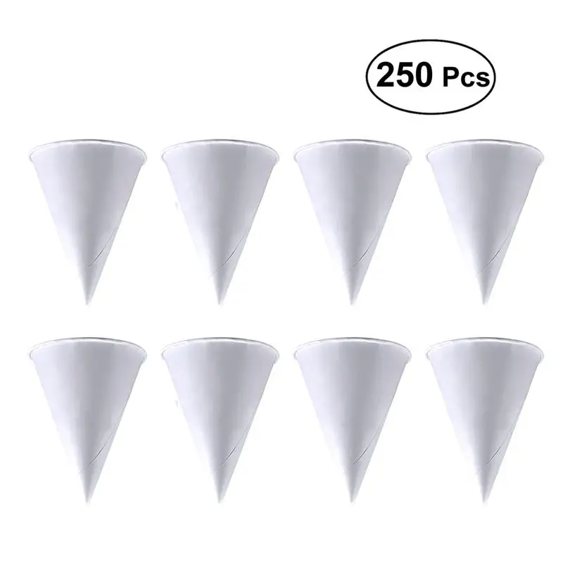 250PCS 3.7oz Disposable Cone Water Cups Paper Funnel Cups Snow Cone Cups - White
250PCS 3.7oz Disposable Cone Water Cups Paper Funnel Cups Snow Cone Cups - White