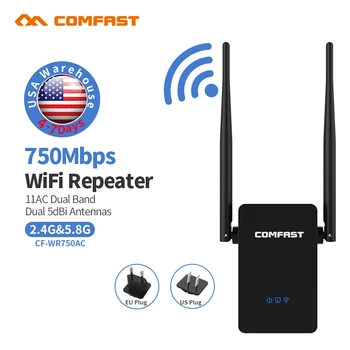 Comfast 750Mbps Wireless Wifi Extender/Repeater/Router Dual Band Wifi Range Extender Signal Amplifier 2*5dbi External Antennas
Comfast 750Mbps Wireless Wifi Extender/Repeater/Router Dual Band Wifi Range Extender Signal Amplifier 2*5dbi External Antennas