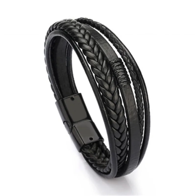 MD Men Leather Bracelet Leather Bangle for Men Magnetic-Clasp Cowhide Braided Multi Layer Wrap Bracelet Man Pulseras Para Hombre
MD Men Leather Bracelet Leather Bangle for Men Magnetic-Clasp Cowhide Braided Multi Layer Wrap Bracelet Man Pulseras Para Hombre