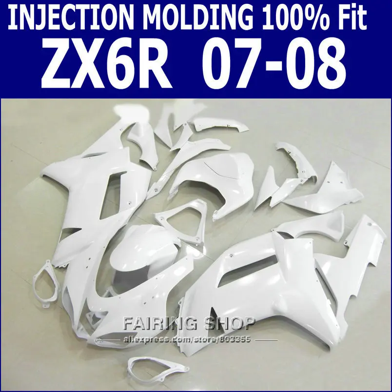 Motorcycle Fairings For Kawasaki zx6r 2008 08 /07 /2007 Fairing kit (Pure white) Injection molding S87
Motorcycle Fairings For Kawasaki zx6r 2008 08 /07 /2007 Fairing kit (Pure white) Injection molding S87