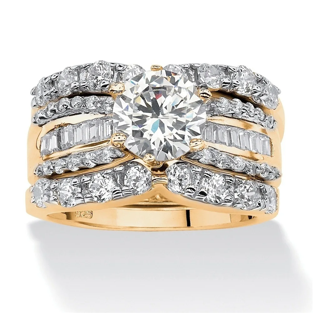 Fashion Trendy Cubic Zirconia Wedding Rings For Women Gold Silver Color 3pcs Ring Set Wedding Bands Luxury Rings Jewelry
Fashion Trendy Cubic Zirconia Wedding Rings For Women Gold Silver Color 3pcs Ring Set Wedding Bands Luxury Rings Jewelry