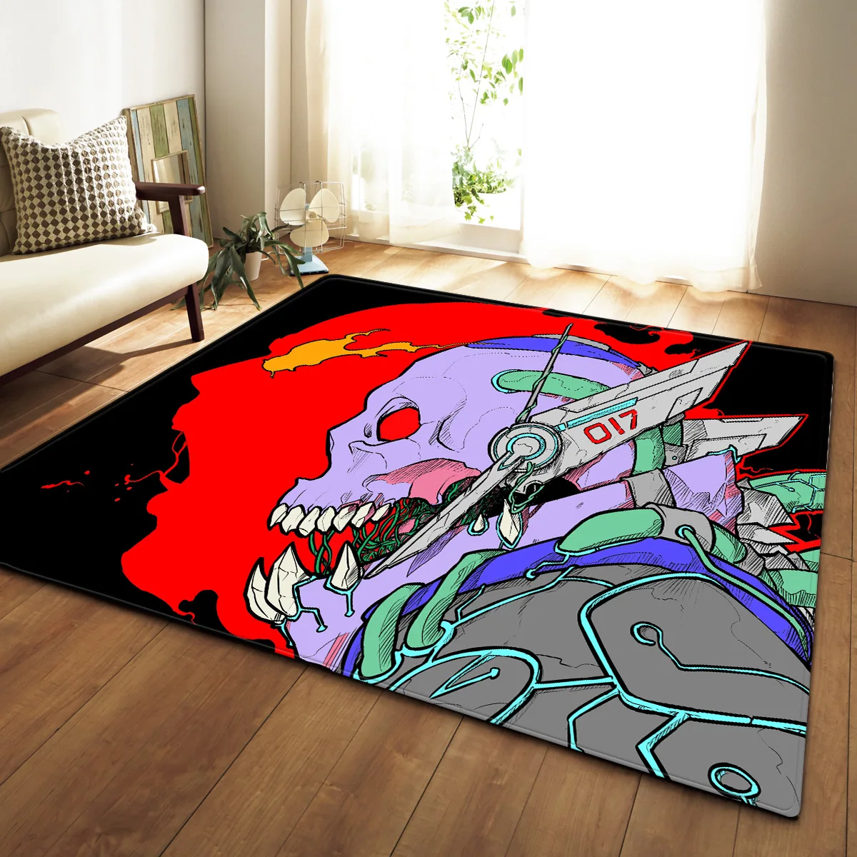 3d Colorful Skull Carpet Living Room Carpet Bedroom Large Size Rugs Parlor Restaurant Floor Mat Hallway Area Rugs Sofa Tapete Carpet Tile Design
