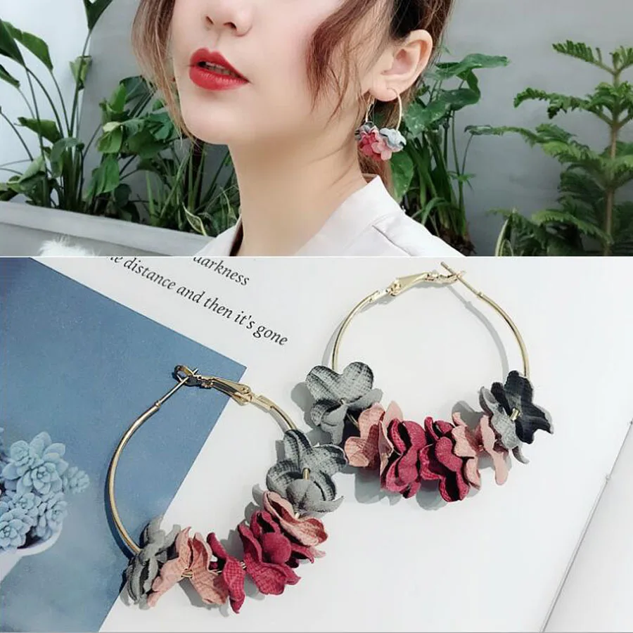 2018 Fashion Bohemia Jewelry New Design Fabric Flower Big Circle Hoop Earrings For Women Brincos Aros Largos Large Earring Women
2018 Fashion Bohemia Jewelry New Design Fabric Flower Big Circle Hoop Earrings For Women Brincos Aros Largos Large Earring Women