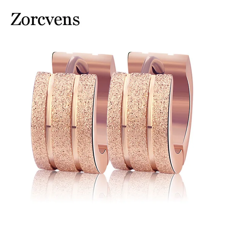 ZORCVENS 2019 New Rose Gold Color 316L Stainless Steel Scrub Earrings High Quality Hoop Earrings Female Wedding Gifts
ZORCVENS 2019 New Rose Gold Color 316L Stainless Steel Scrub Earrings High Quality Hoop Earrings Female Wedding Gifts