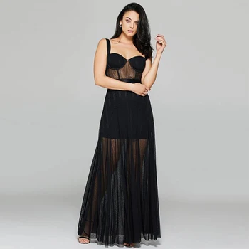 2018 New Arrival Fashion Black Long Bandage Dress Sexy Mesh Strapless Slim Solid Elegant Evening Party Dress Vestidos Wholesale
2018 New Arrival Fashion Black Long Bandage Dress Sexy Mesh Strapless Slim Solid Elegant Evening Party Dress Vestidos Wholesale