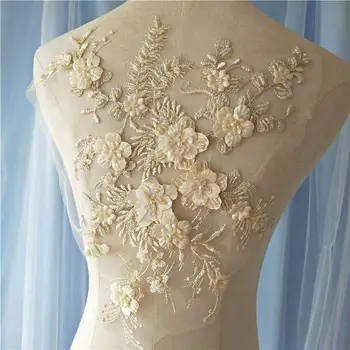 1piece off white heavy bead lace applique, 3D lace applique with pearls, deluxe 3d flower applique
1piece off white heavy bead lace applique, 3D lace applique with pearls, deluxe 3d flower applique