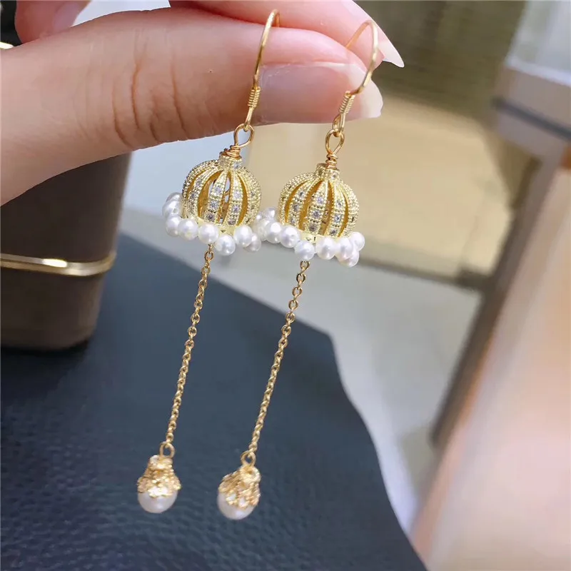 New Personality Hand-Woven Design Gold-Filled High Quality Natural Freshwater Pearl Earrings For Women Drop Earrings Boucle
New Personality Hand-Woven Design Gold-Filled High Quality Natural Freshwater Pearl Earrings For Women Drop Earrings Boucle