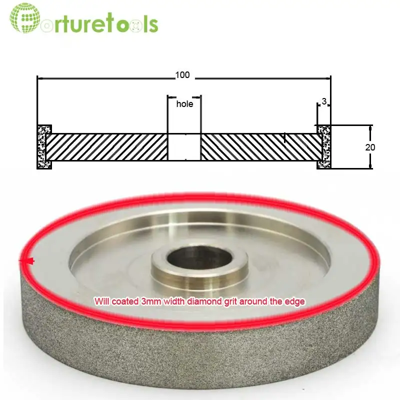 1 piece 9A1 electroplated diamond grinding wheels for carbide stone agate Diameter 100 hole 16 22 25 32 customized JGS030
1 piece 9A1 electroplated diamond grinding wheels for carbide stone agate Diameter 100 hole 16 22 25 32 customized JGS030