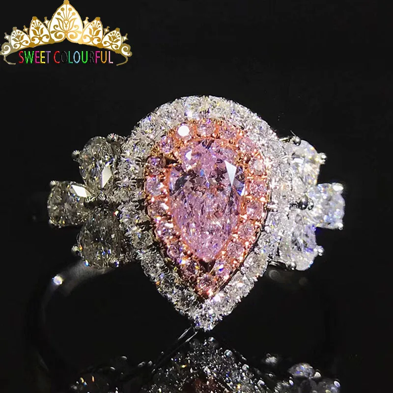 Wedding 100% pink Moissanite Diamond Ring Genuine 18K 750 White Gold D color VVS MO-0012
Wedding 100% pink Moissanite Diamond Ring Genuine 18K 750 White Gold D color VVS MO-0012