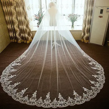 Long Wedding Veil 3.8mx3m Two Layers Bridal Veils Soft Tulle Lace Edge Wedding Accessories Voile Mariage
Long Wedding Veil 3.8mx3m Two Layers Bridal Veils Soft Tulle Lace Edge Wedding Accessories Voile Mariage