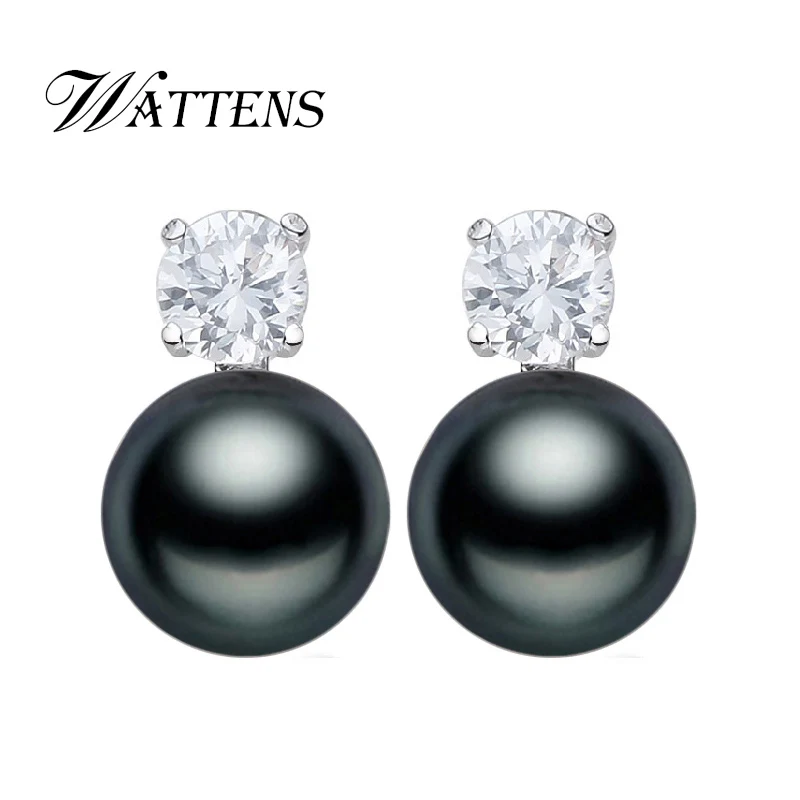 WATTENS New Fashion Pearl Stud Earrings for women Jewelry Top Quality CZ Strong light White Black Earrings 925 silver
WATTENS New Fashion Pearl Stud Earrings for women Jewelry Top Quality CZ Strong light White Black Earrings 925 silver