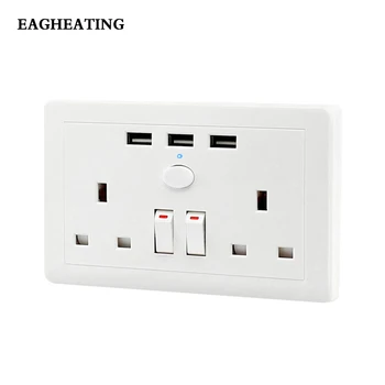 Double Wall 2 Gang USB Socket with 3 USB Fast Charger Ports Plug Switch Plate 13A 250V UK
Double Wall 2 Gang USB Socket with 3 USB Fast Charger Ports Plug Switch Plate 13A 250V UK