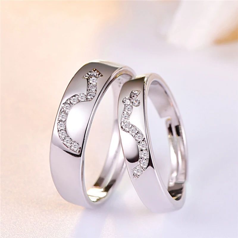 Personalized Stainless Steel Sagittarius with Diamond Wedding Ring 2pcs/pair | Украшения и аксессуары